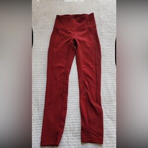 Lululemon red ribbed leggings size 4